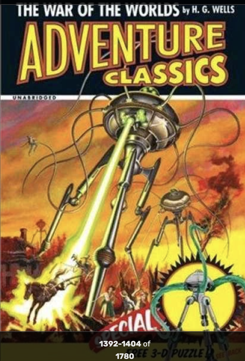 Vintage War of the Worlds pop-culture imagery