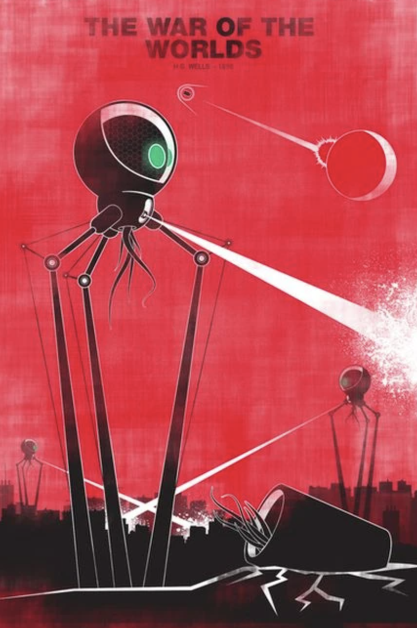 Vintage War of the Worlds pop-culture imagery